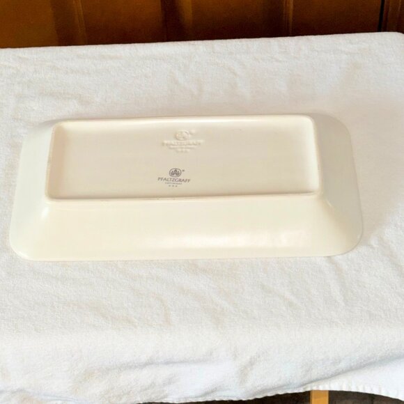 Pfaltzgraff Tea Rose, Basket weave Tray Dish 12.25” x 6.5” Floral Farmhouse - Picture 5 of 8